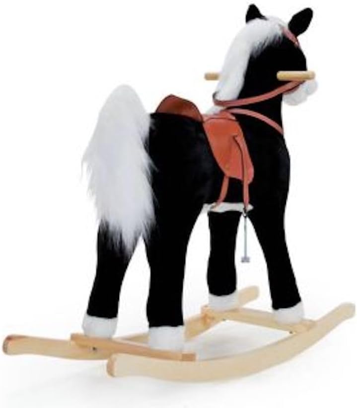 Sweety-Toys 90273 Schaukelpferd Blacky mit 2 Sounds -bewegliches Maul und Schwanz