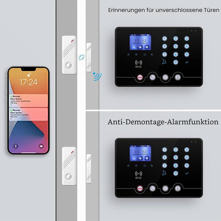 Wolf Guard W4Q-W03 WiFi + 4G Wireless Home Einbrecher Alarmanlage Kit Tuya Smartlife APP, mit Sirene