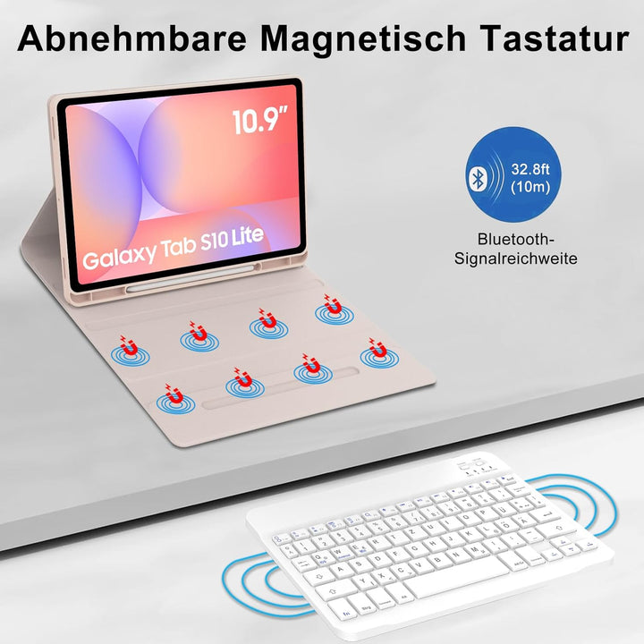 Tastatur für Samsung Galaxy Tab S10 Lite AI Tablet 10.9" 2025/S10 FE, Kabellose Magnetisch Abnehmbar