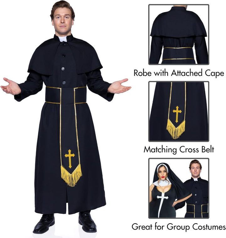 LEG AVENUE Herren Priest Kostüme M-L Schwarz, M-L Schwarz