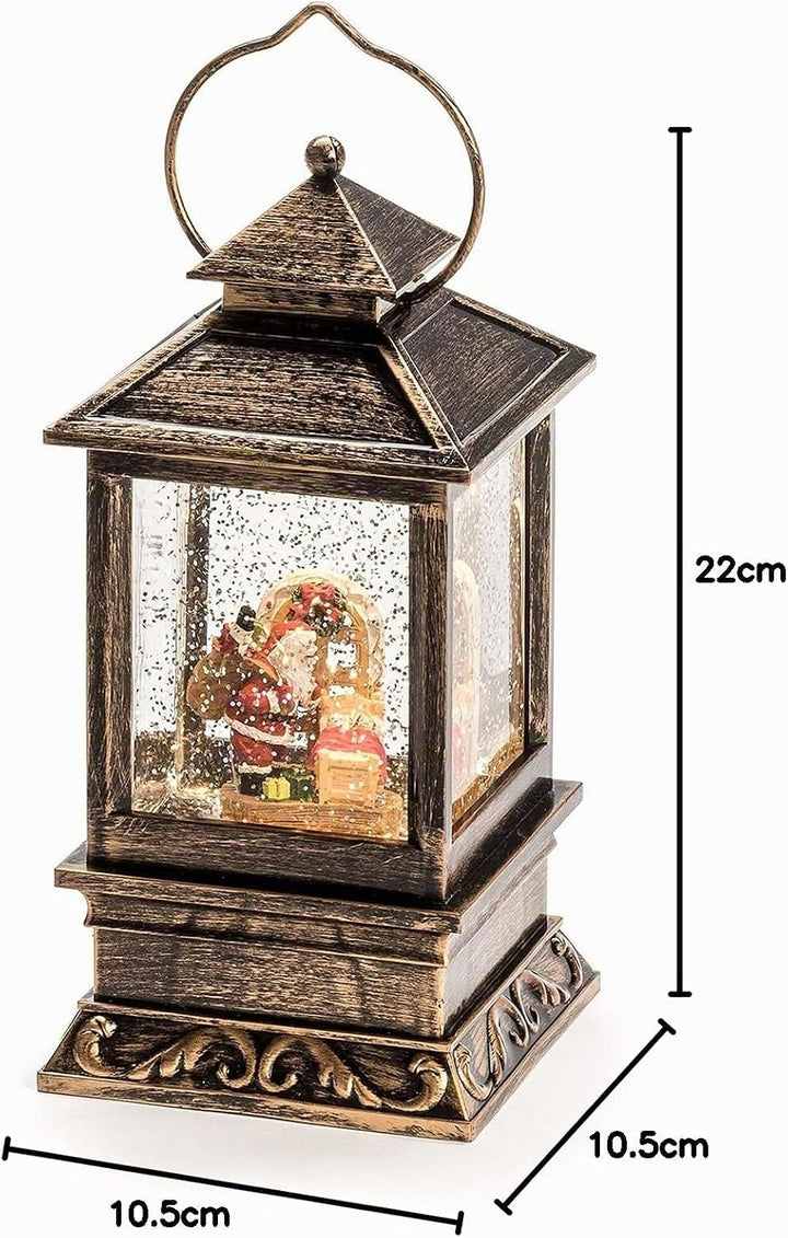 Konstsmide 2800-000 LED Schneelaterne mit Weihnachtsmann und Kindern / für Innen (IP20) / 1 warm wei