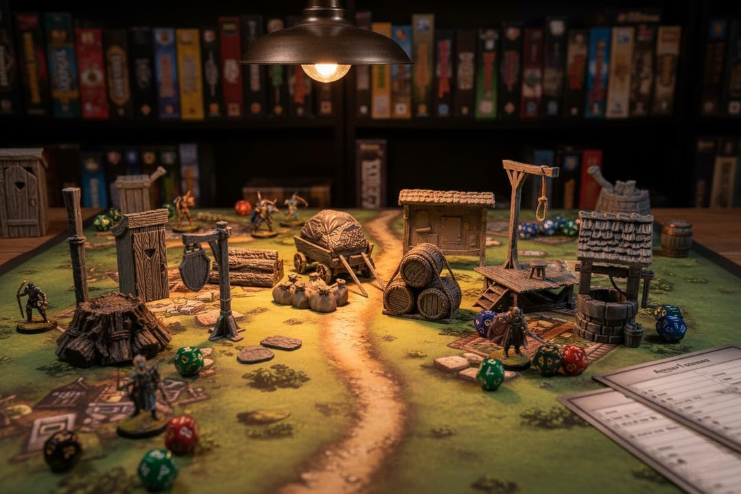 Stadtgegenstände Set – Umfassendes Geländezubehör für Tabletop-Rollenspiele, Dungeons & Dragons, War