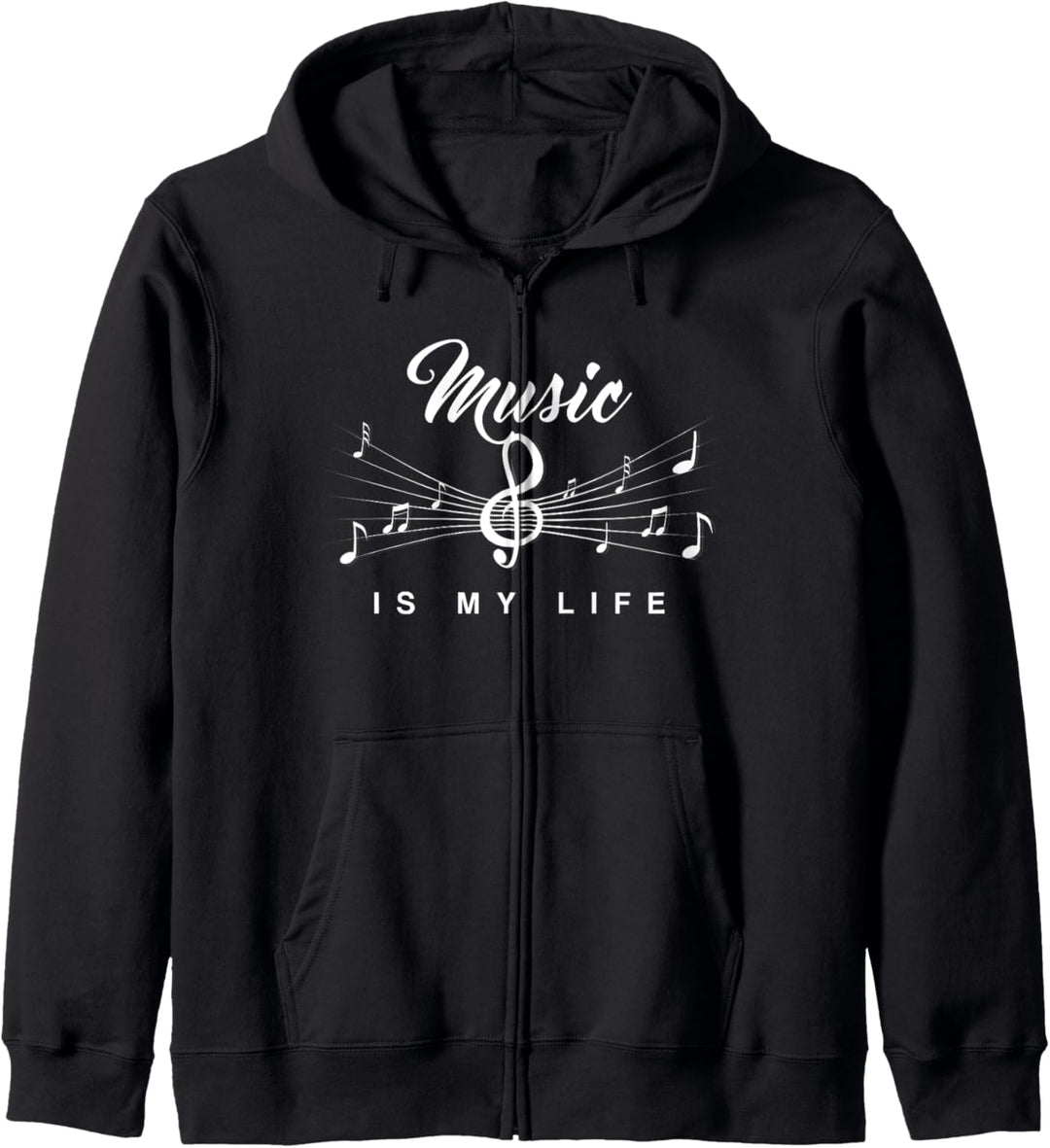 Music is my Life Musik Musiker Geschenk Notenschlüssel Kapuzenjacke