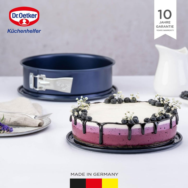 Dr. Oetker Springform Ø 24 cm Back-Liebe Emaille – Runde Backform mit Schnitt- & kratzfestem Emaille