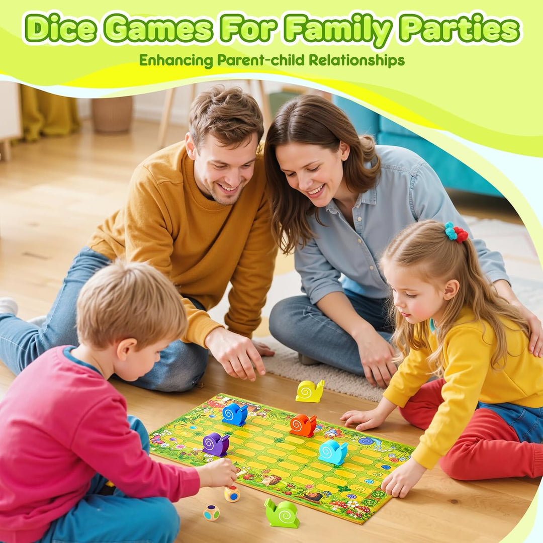 Kleine Schnecke Spiel, Klassiker Brettspiel Familienspiel für 2-6 Kinder, Montessori Gesellschaftssp