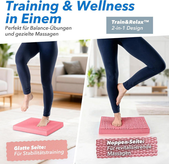 Balance Pad – 2-in-1 Balancekissen für Fitness, Yoga &amp; Core-Training – Rutschfestes Gleichgewichtski