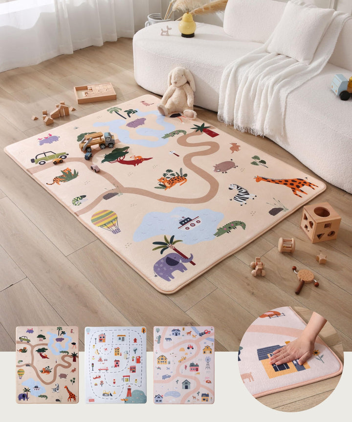 Wolkenweiche Matte Baby 160x120x1,5cm – Kinderzimmer Teppich mit hochwertigem Memory-Schaum – Krabbe