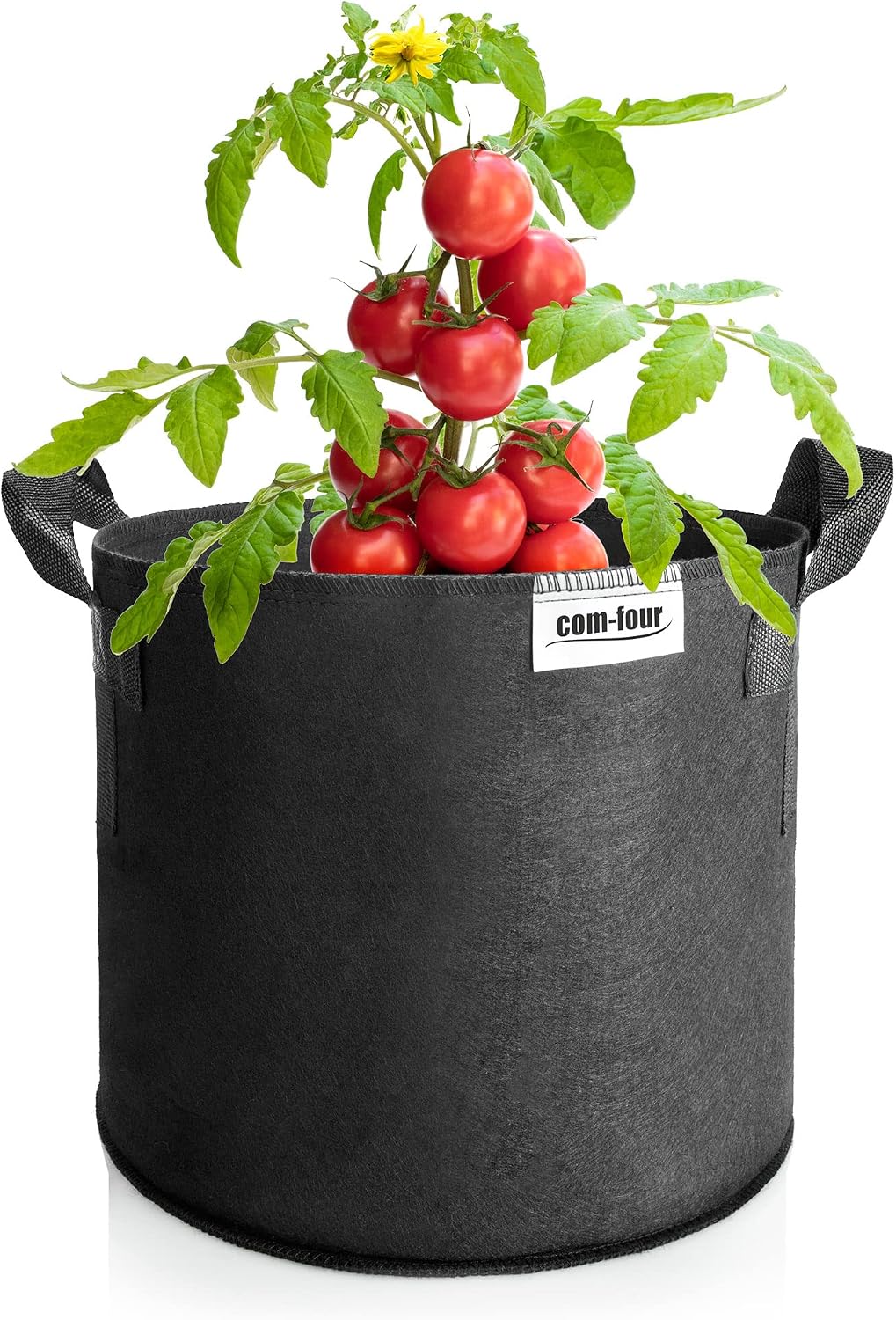 com-four® 5X Pflanzsack je 30 L für Kartoffeln - Tomaten-Kübel mit Griffen - Pflanztasche - Pflanzto