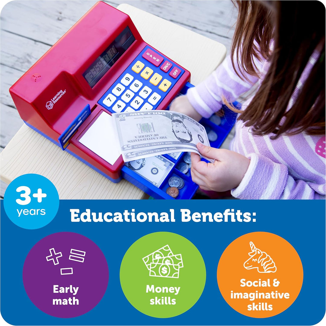 Learning Resources Pretend & Play Spielkasse mit Rechenfunktion und GB-Spielgeld Mehrfarbig UK-Währu