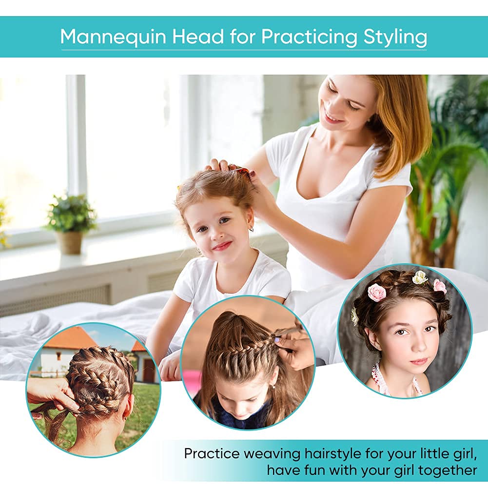 Trainingsköpfe,24'' Synthetische Haare Mannequin zum frisieren Kopf Friseur Trainingskopf Kosmetolog