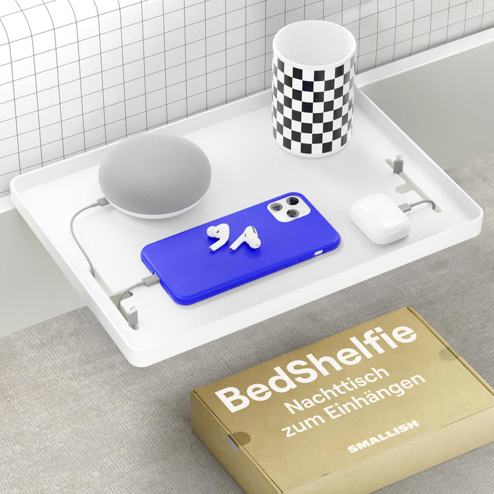 BedShelfie Nachttischregal, Etagenbett und Obere Etagenbett, Essentials, Clip-On-Nachttisch, Nachtti