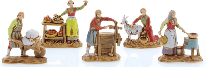 Moranduzzo Set 11 Berufe für Krippe 3,5 cm Massstab 1:50 - Unzerstörbare Krippenfiguren - Stil 700',