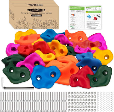 Trymaker Klettergriffe, Kinder Klettersteine für Kletterwand, 30 Stück Kletterwandgriffe Set für Kin
