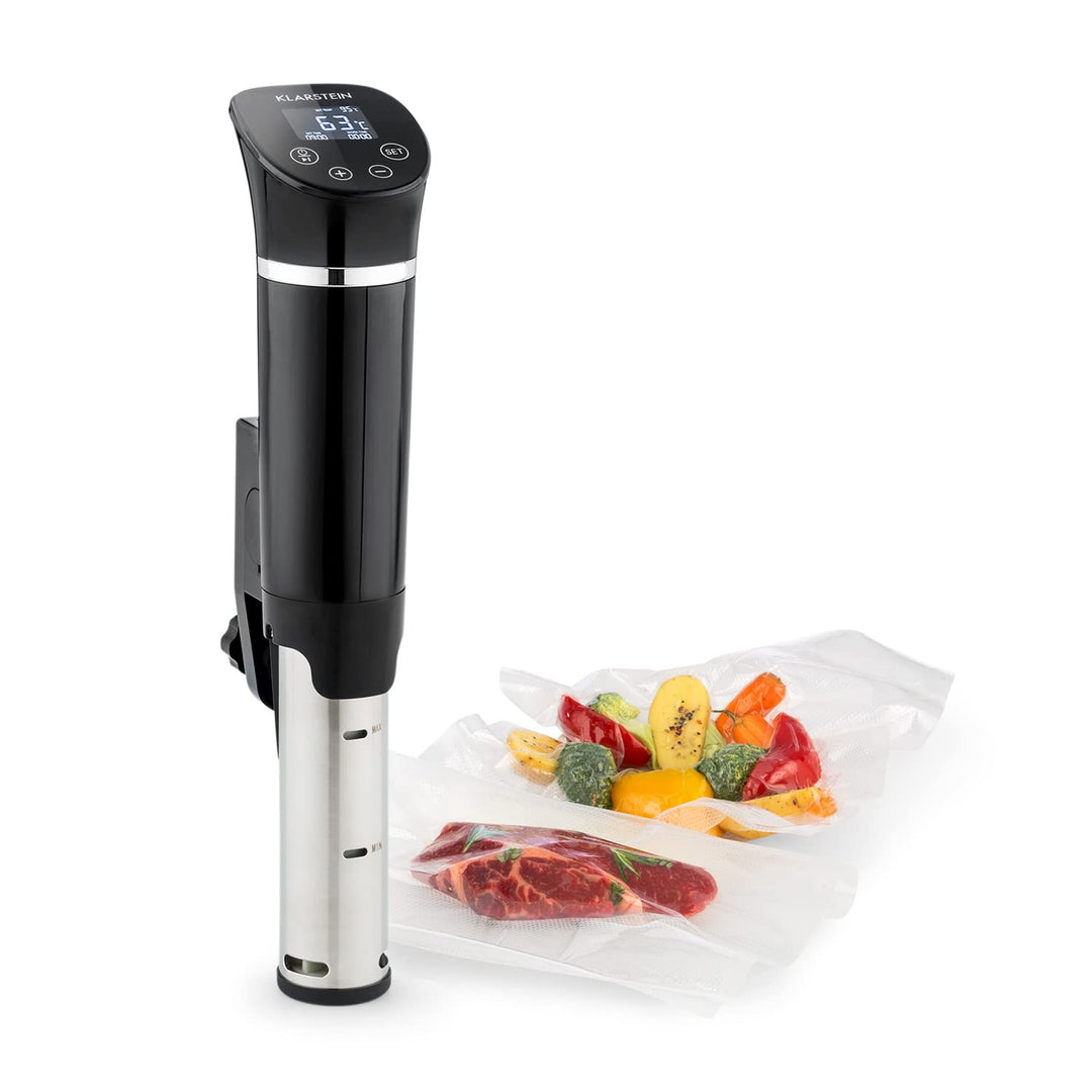 Klarstein Quickstick- Sous-Vide Garer, Präzisionskochtopf, Schongarer, 1300 Watt, Timerfunktion, 3D