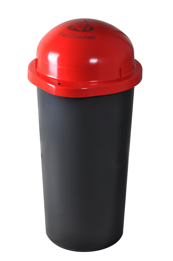 KUEFA HD-LA 60 Liter Mülleimer, Müllsackständer mit Laserbeschriftung (Rot, Pfandflaschen) und Befes