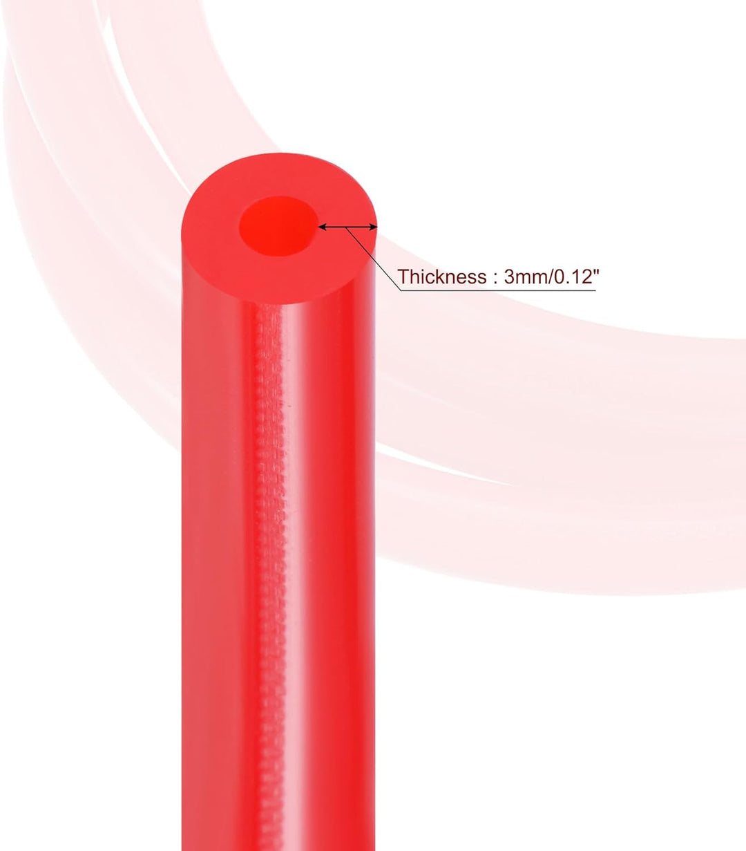 sourcing map Vakuum Silikonschlauch 4mm Innendurchm. 10mm Aussendurchm. 3 mm Wanddicker Schlauch für