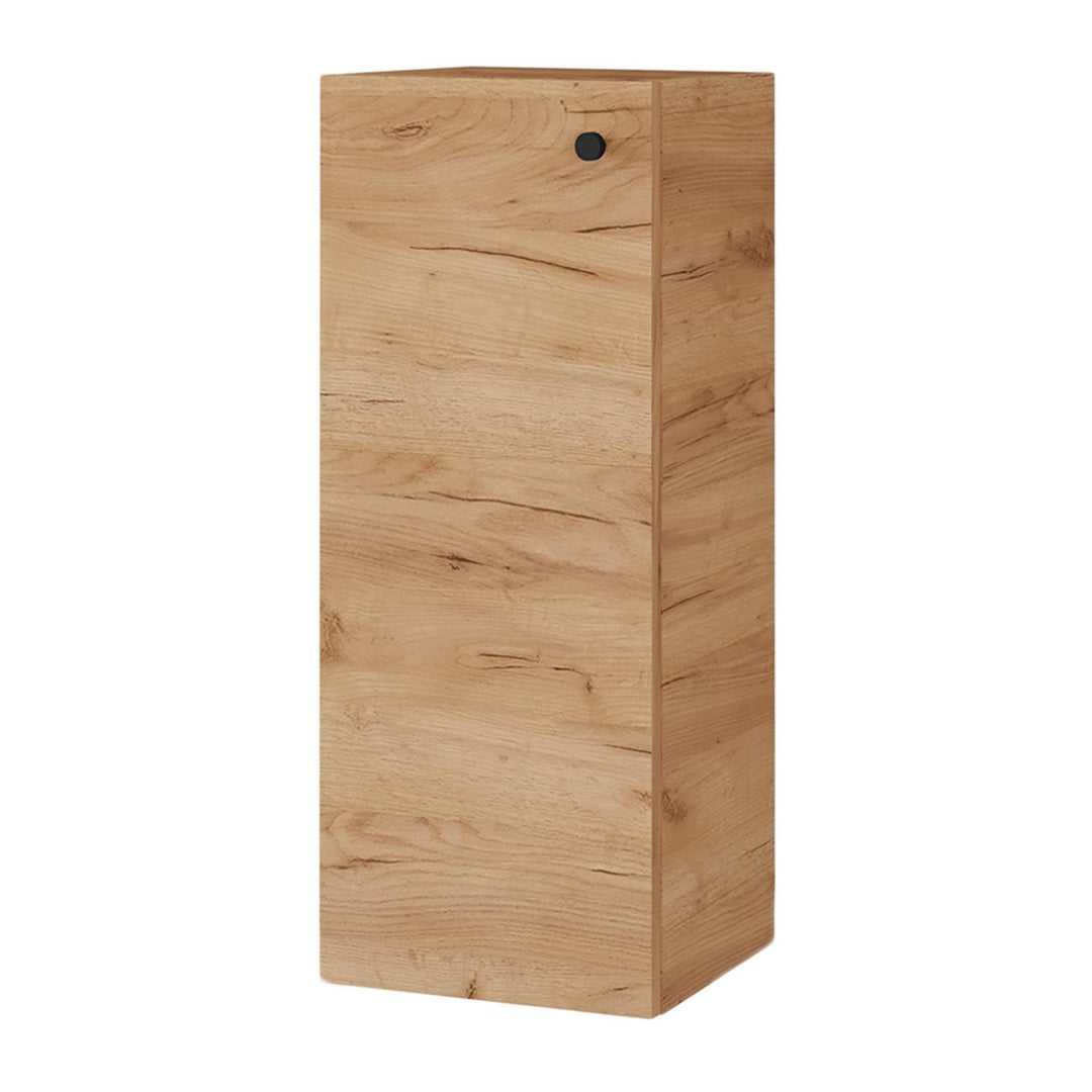Planetmöbel Bad Midischrank in Gold Eiche 32cm, Hängeschrank für Badezimmer, Kleiner Badschrank für