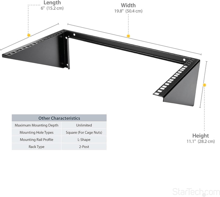 StarTech.com 6HE Wandmontage Halterung für Patch Panele - 19 Zoll - Stahl - Vertikale Montagehalteru