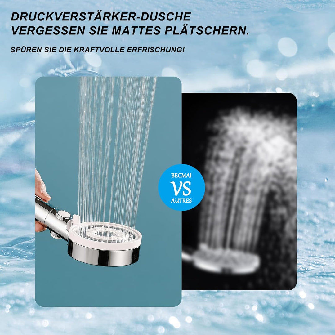 Duschkopf mit Filter Kalk, Hochdruck Duschkopf, Kalkfilter Wassersparend Duschbrause, Filtered Showe
