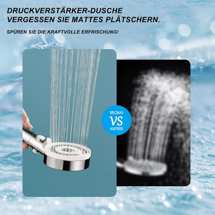 Duschkopf mit Filter Kalk, Hochdruck Duschkopf, Kalkfilter Wassersparend Duschbrause, Filtered Showe