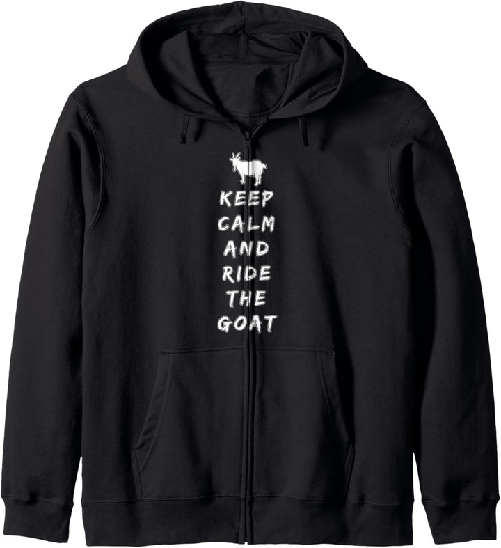 Ruhe bewahren und die Ziege reiten Kapuzenjacke