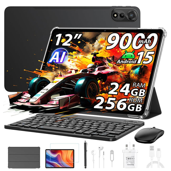 Blackview Mega 2 12 Zoll Tablet Android 15 Tablets, 24GB RAM+256GB ROM, 120Hz 2.4K FHD+ Gaming Table