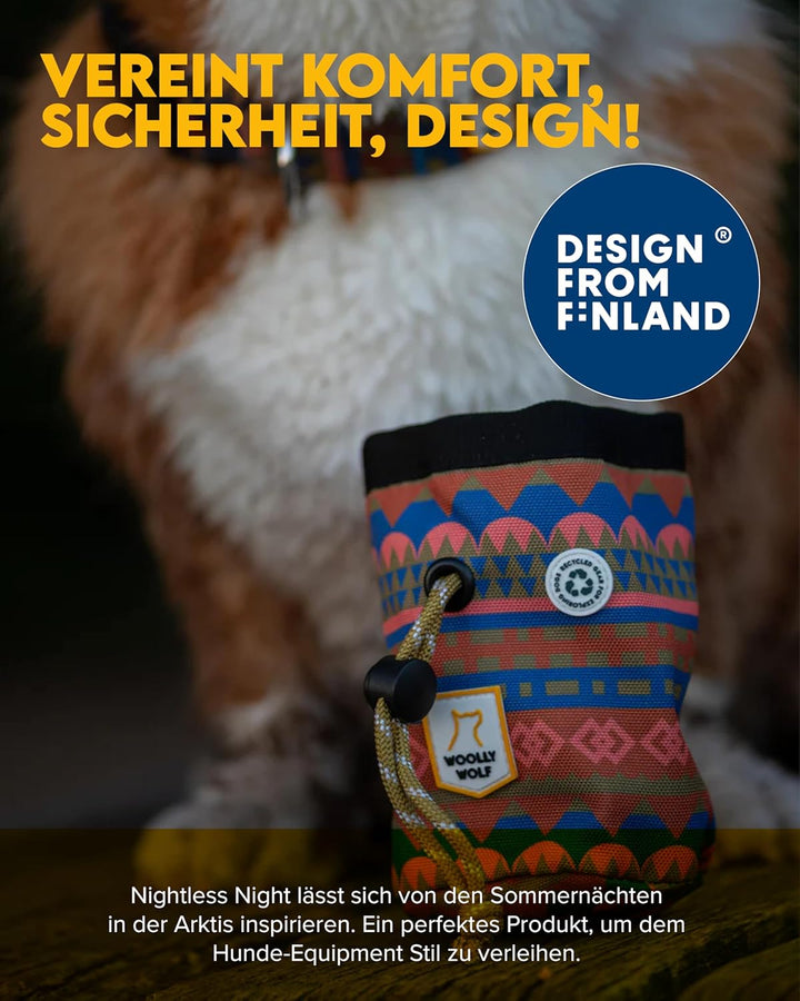 Woolly Wolf Nightless Night Snack Bag - Nachhaltige Leckerlitasche für Hunde aus recyceltem Material