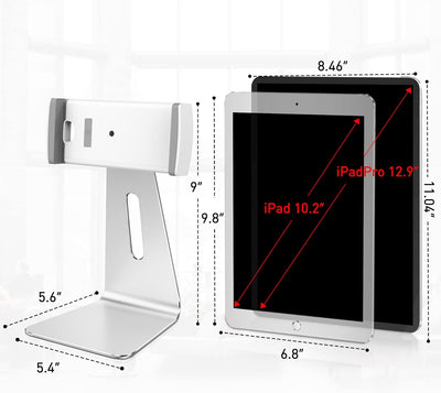 AboveTEK Tablet Ständer Verstellbare Tablet Halterung iPad Ständer Aluminium Stand für iPad 7-12.9 Z