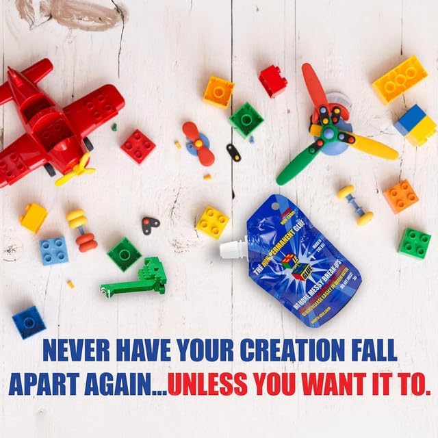 Temporary Glue For LEGO®, Mega Blocks, Nano Blocks, and More. Great For Kids! Non-Toxic! Made In USA