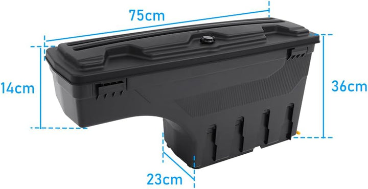 JHCHAN Werkzeugkasten Werkzeugaufbewahrung für Ford Ranger Raptor Wildtrak 2022-2025, ABS Wasserdich