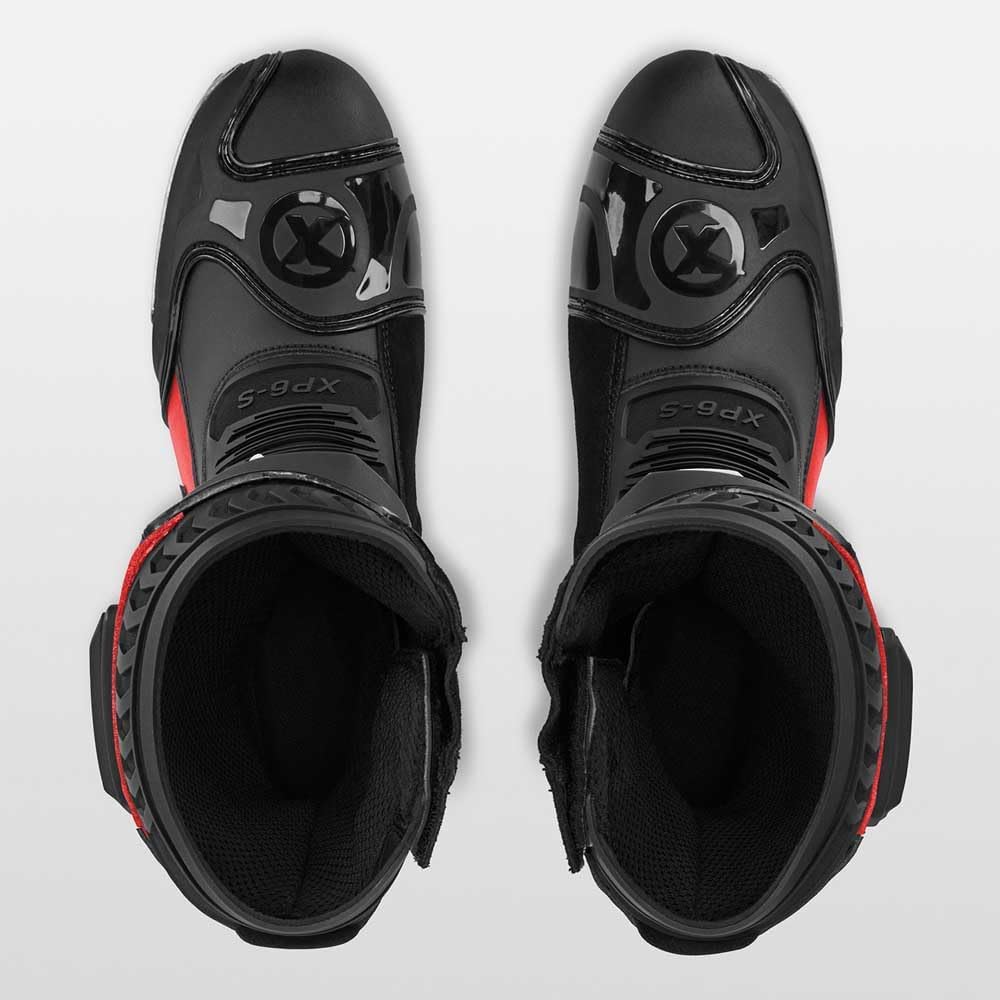 XPD XP6-S Motorrad Stiefel, schwarz/rot, 46 | Atmungsaktiv Schwarz Rot 46 EU, Schwarz Rot 46 EU