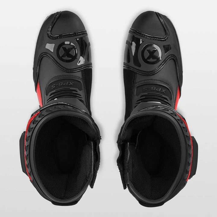 XPD XP6-S Motorrad Stiefel, schwarz/rot, 46 | Atmungsaktiv Schwarz Rot 46 EU, Schwarz Rot 46 EU