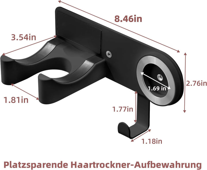 Föhnhalterung Wand Ohne Bohren, Fönhalter für Haartrockner, Edelstahl Haartrocknerhalter zum Kleben,