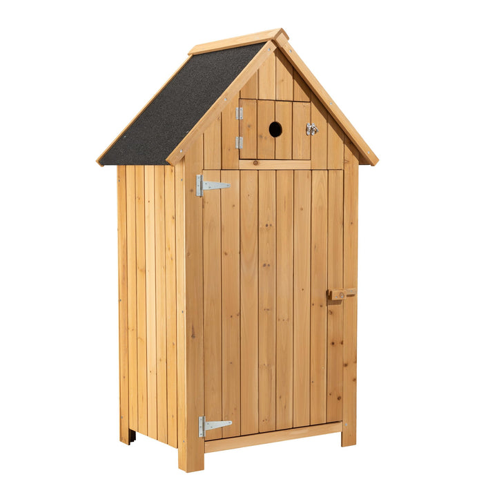 Schmales Gartenhaus aus Fichtenholz mit Bitumendach 770x540x1370mm für Garten, Terrasse & Balkon