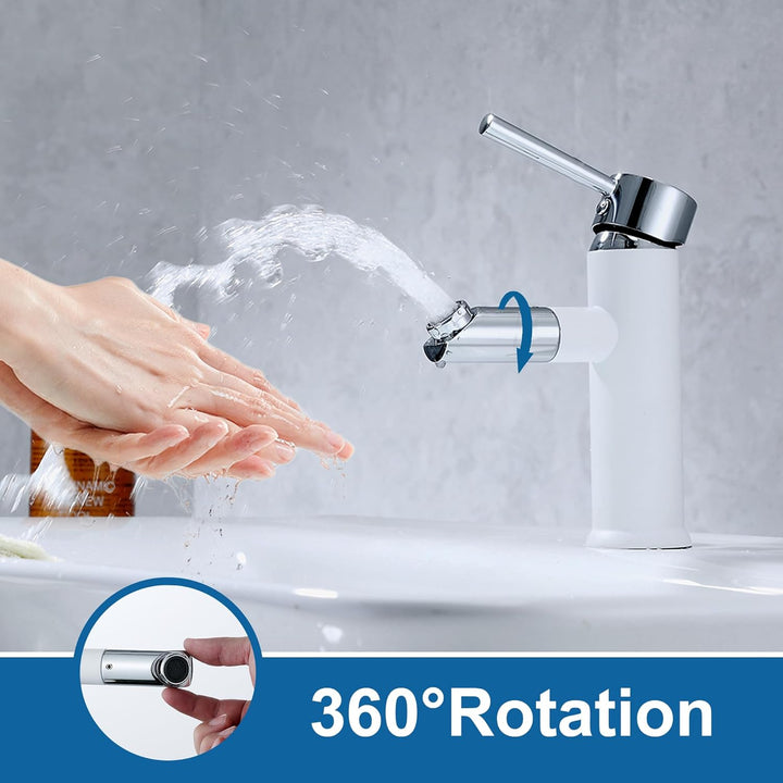 Florenta Wasserhahn Bad Messing Einhebel-Waschtischarmatur mit 50cm Anschluss, Chrom Einhandmischer