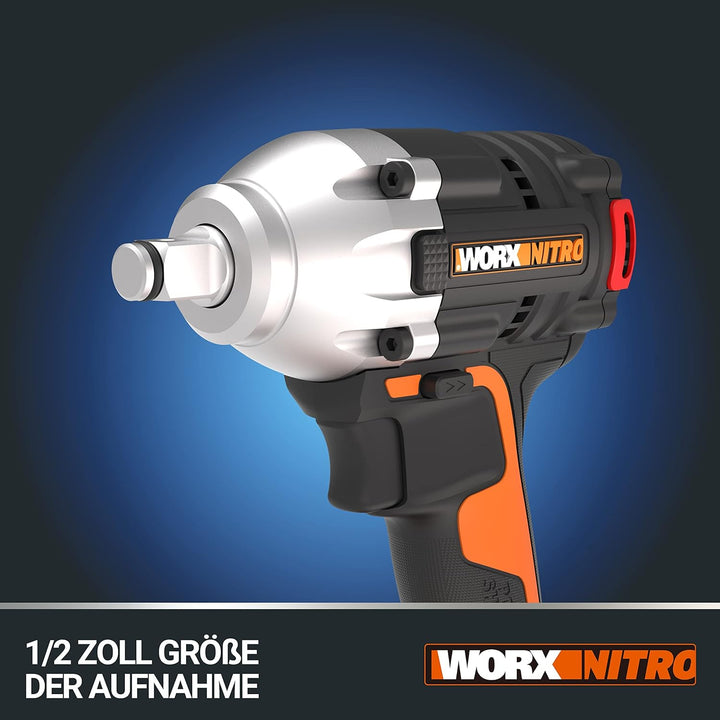 WORX WX272.9 NITRO Bürstenloser Akku Schlagschrauber 20V - 300Nm, Mit Variablem 3-Gang-Getriebe Und
