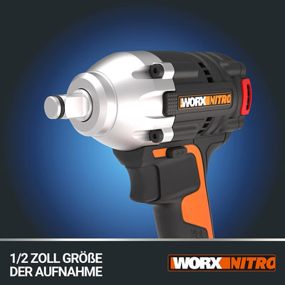 WORX WX272 NITRO Bürstenloser Akku Schlagschrauber 20V - 300Nm, Mit Variablem 3-Gang-Getriebe Und LE