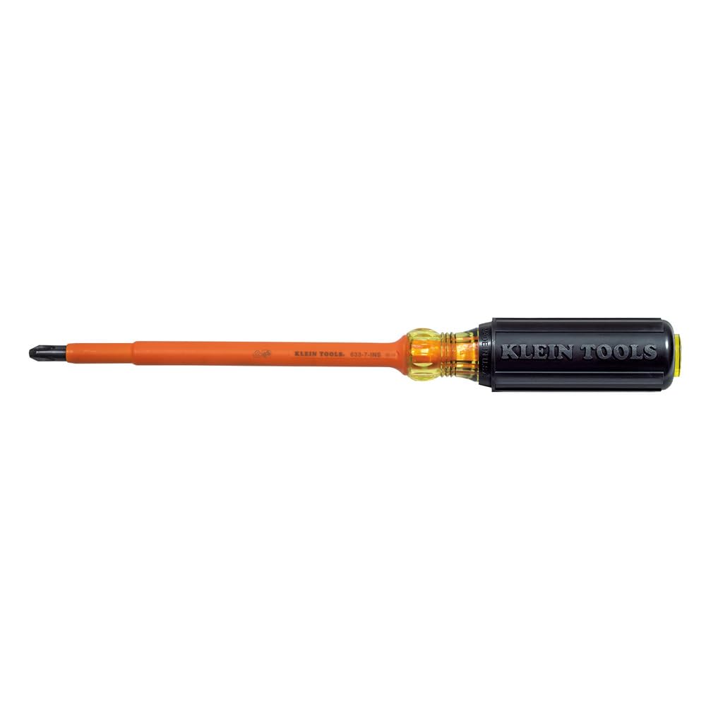 Klein Tools 6337INS Isolierter Schraubendreher, 3 Phillips, 17,8 cm runder Schaft 7-Inch 3. Phillips