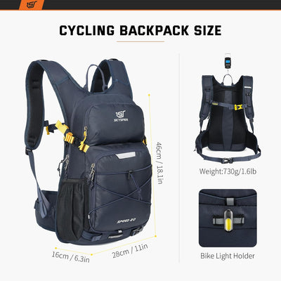 SKYSPER Fahrradrucksack 20L Ultraleicht Rucksäcke für Radsport Wanderrucksack Trinkrucksack Sportruc