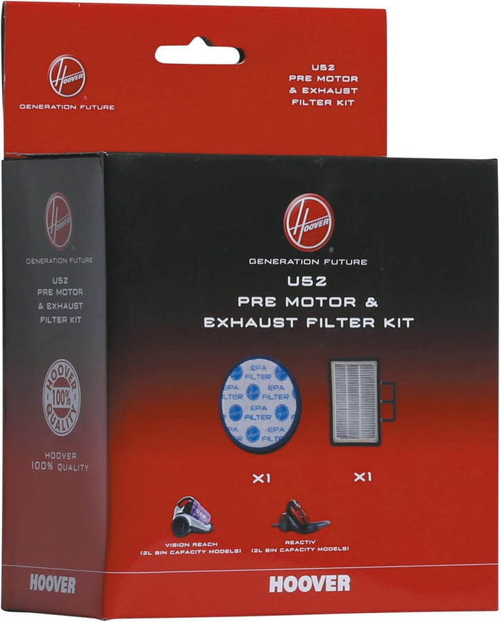 Hoover U52 Vormotor- und Abluftfilter-Kit, Zusatzfilter, Originalersatzteil, kompatibel mit Hoover B