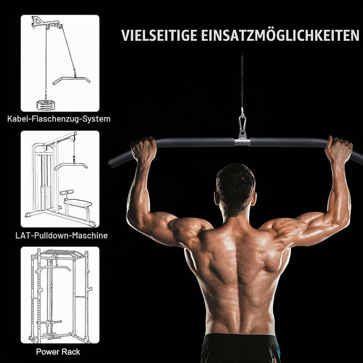Lyndwin Latzugstange Bizeps Stange Klimmzugstangen Zugstange Muskelzugstange für Zuhause Bodybuildin
