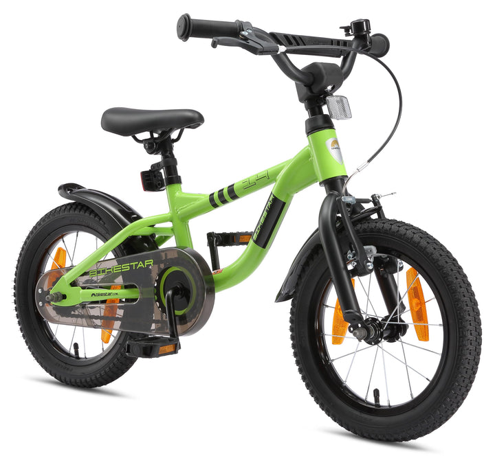 Löwenrad Kinderfahrrad für Jungen und Mädchen ab 3-4 Jahre | 14 Zoll Kinderrad mit Bremse | Fahrrad