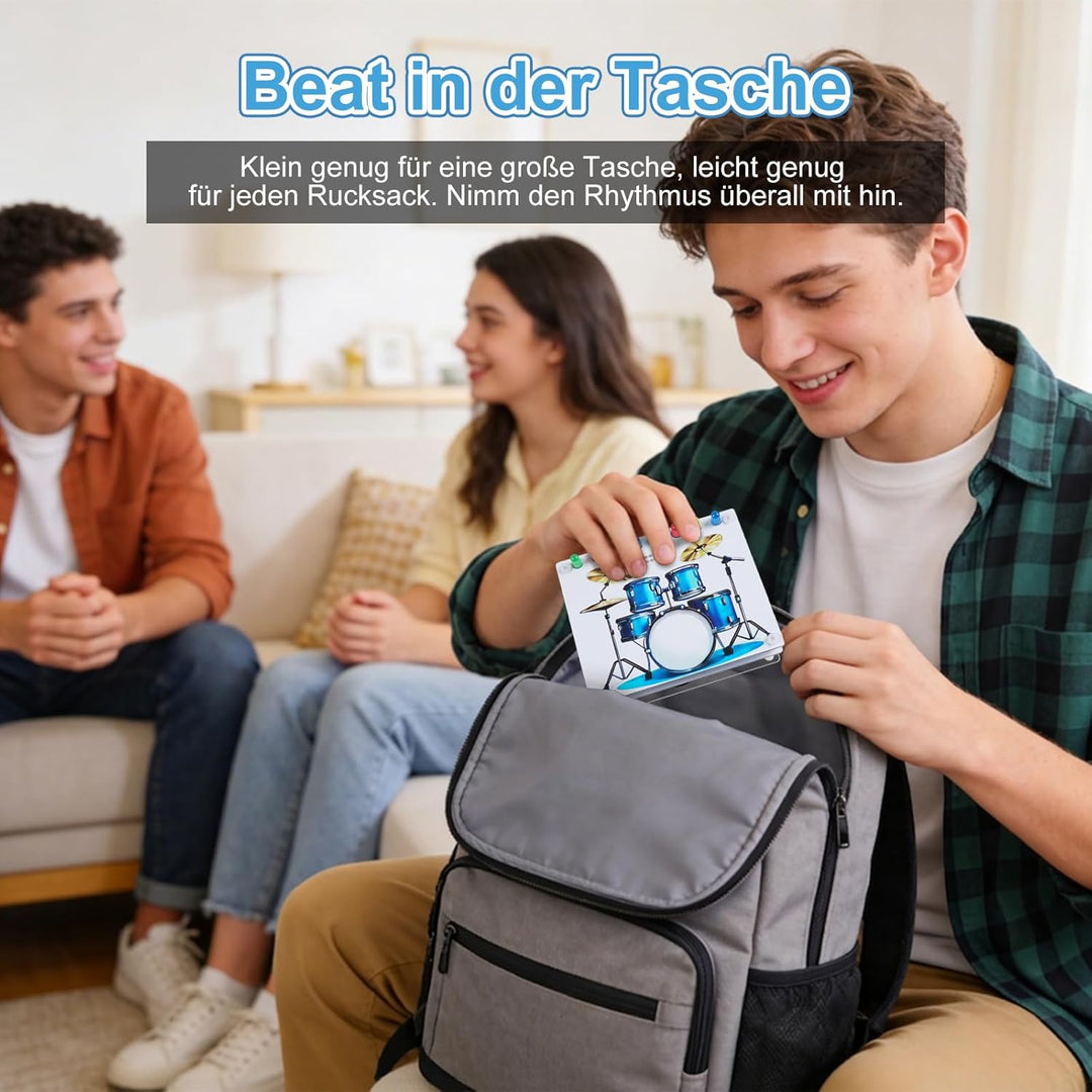 Elektronik Schlagzeug Lötbausatz mit Touch-Sensor, Sound- und LED-Effekten, DIY Drum Kit STEM Lernse