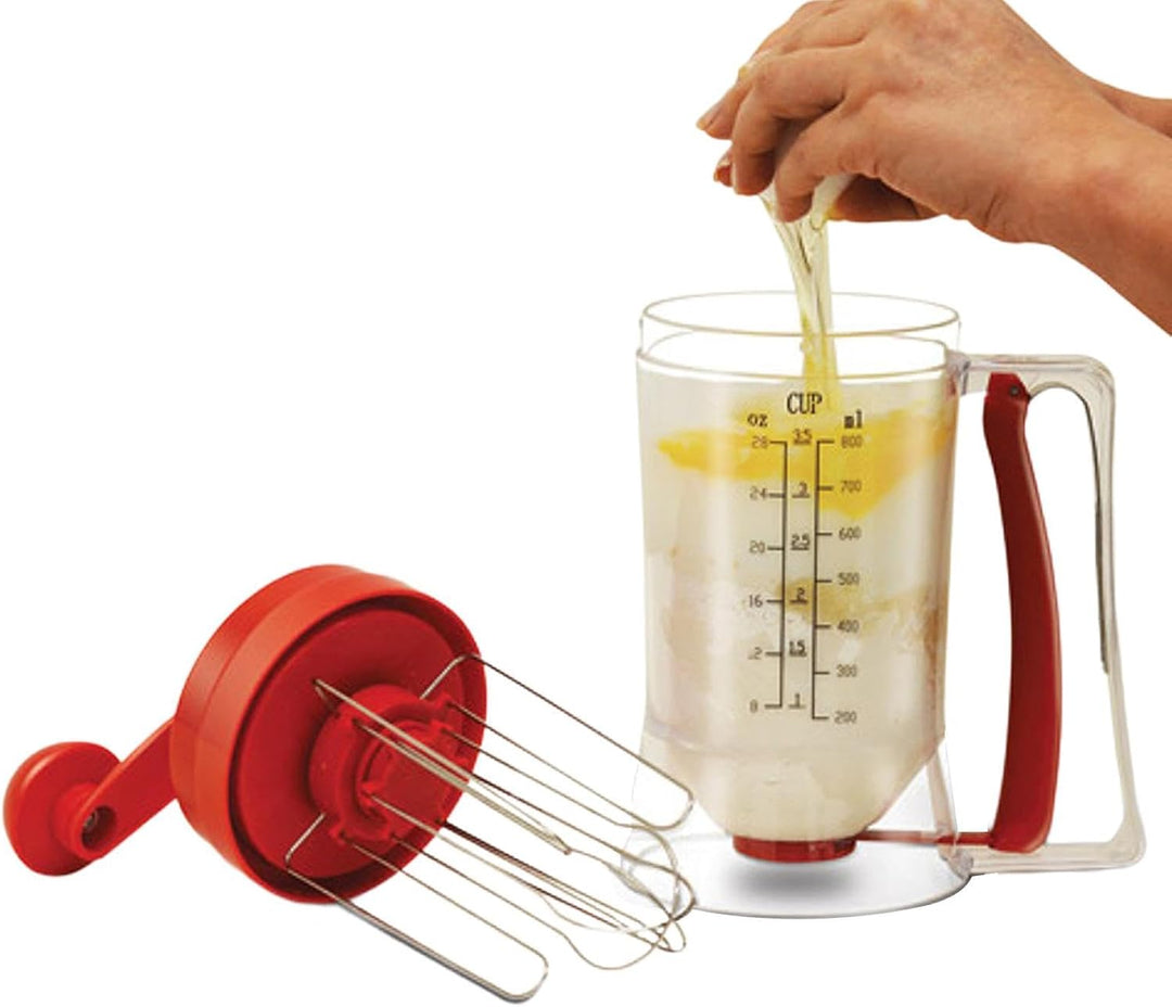 Teigspender Teigportionierer, 900ml Handheld Teigdosierer, Pfannkuchenteigspender Mit Rührfunktion,