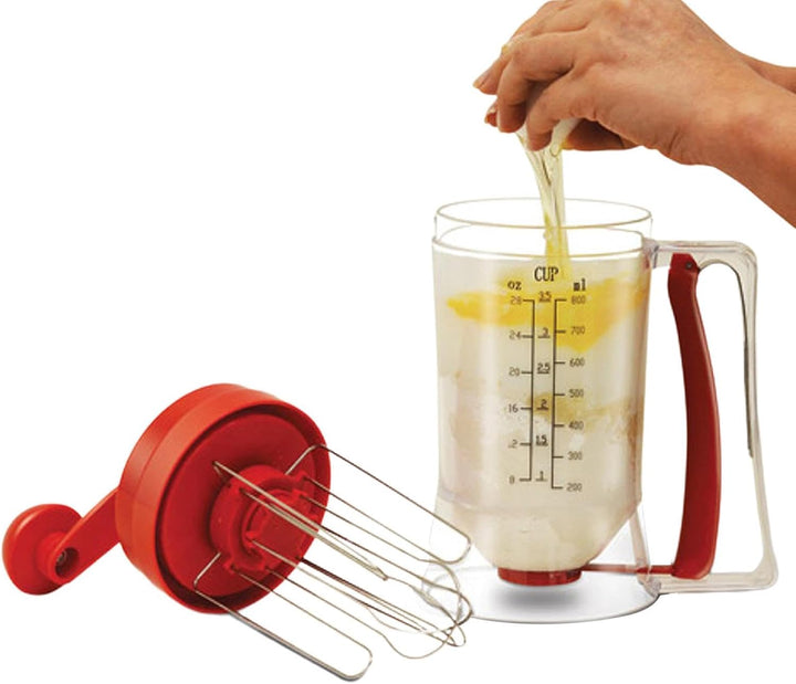 Teigspender Teigportionierer, 900ml Handheld Teigdosierer, Pfannkuchenteigspender Mit Rührfunktion,