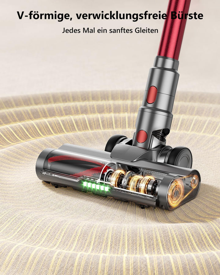 Akku Staubsauger Kabellos 75Mins Laufzeit, Wandmontierte Ladestation, Akkustaubsauger Cordless Vacuu