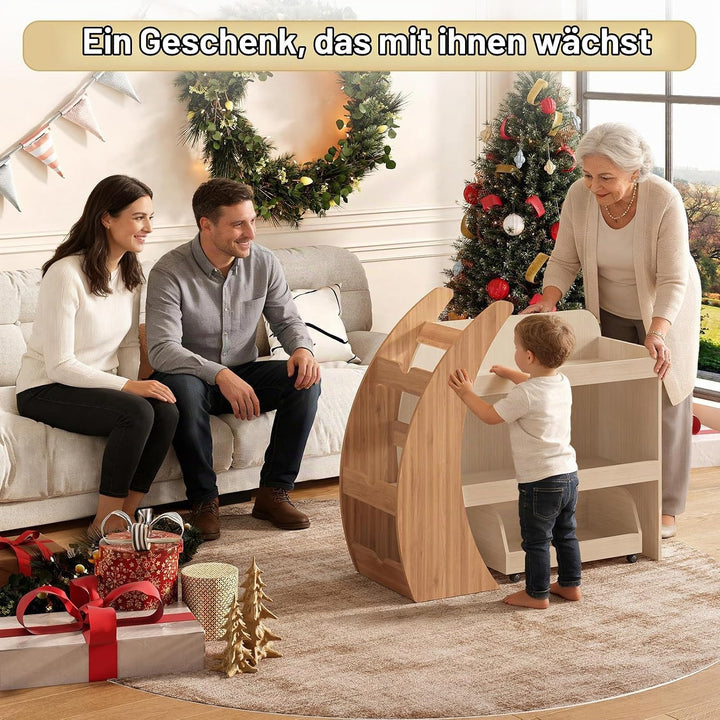 Kinderregal, Bücherregal Kinder aus Holz, Montessori