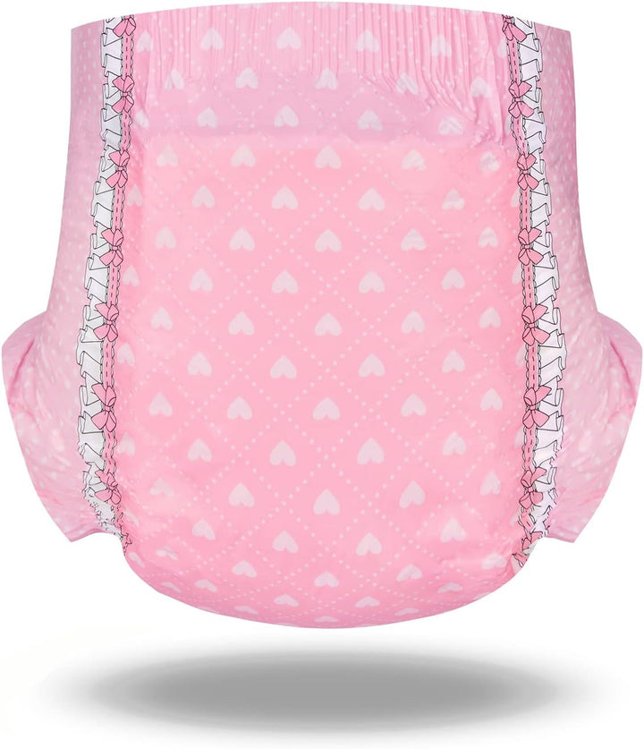 LittleForBig Erwachsenen Gedruckten Windeln 10 Stück - Blushing Baby (Large 36"-46") Rosa L, Rosa L