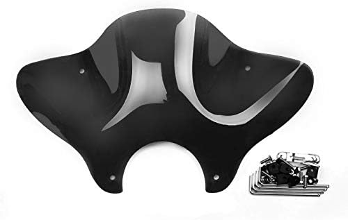 Windschild Batwing mit 4-Punkt-Fixierung für Custom Bikes dunkel getönt