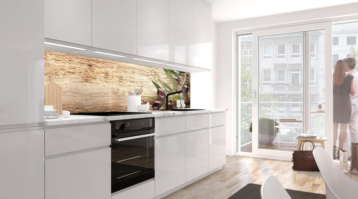 StickerProfis Küchenrückwand selbstklebend Glasoptik - OLIVEN - 1.8mm, Versteift, alle Untergründe,